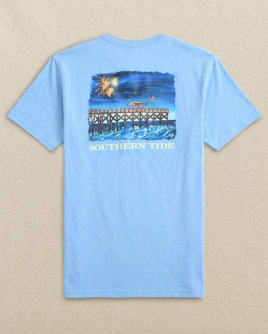 The back view of the Southern Tide Pier Fireworks Short Sleeve T-Shirt by Southern Tide - Ocean Channel